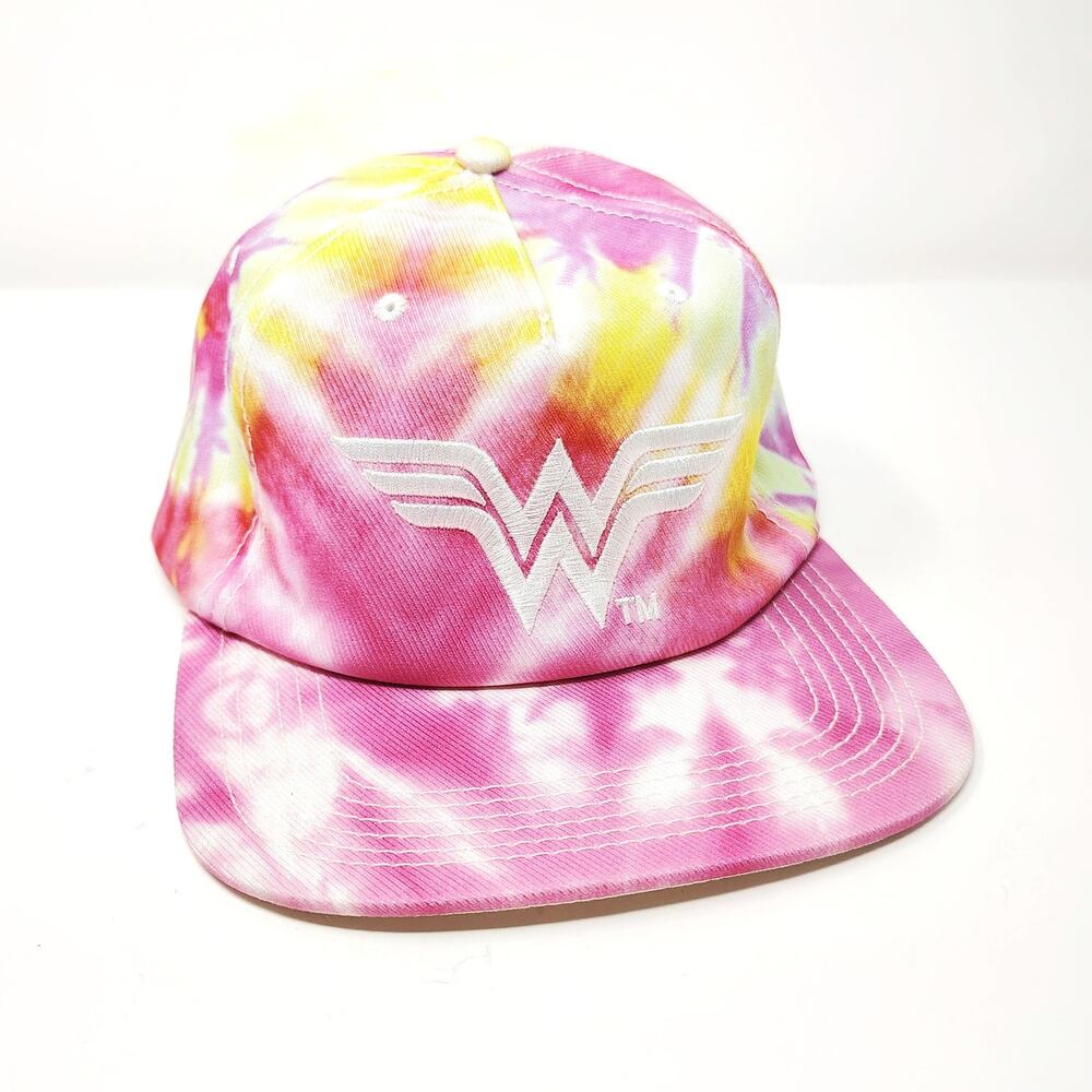 DC Comics Wonder Woman Hat Snapback Tie Dye Pink Yellow Womens Girls
